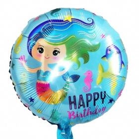 Μπαλόνι Foil 45cm Happy Birthday Γοργόνα - ΚΩΔ:207F4067-BB