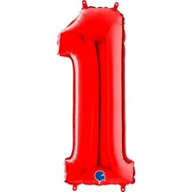 Μπαλόνι foil 66cm κόκκινο αριθμός 1 - ΚΩΔ:26081R-BB