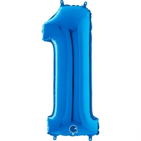 Μπαλόνι foil 100cm μπλε αριθμός 1 - ΚΩΔ:40001B-BB