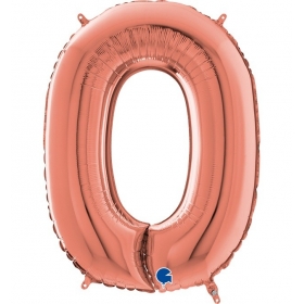 Μπαλόνι foil 66cm ροζ χρυσό αριθμός 0 - ΚΩΔ:262300RG-BB