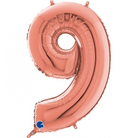Μπαλόνι foil 66cm ροζ χρυσό αριθμός 9 - ΚΩΔ:262309RG-BB