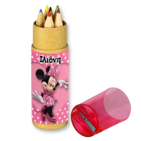 Ξυλομπογιές Minnie Mouse με όνομα 10.5X2.5cm - ΚΩΔ:20992121-102-BB