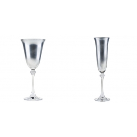 Γυάλινο ποτήρι κρασιού ή σαμπάνιας με ασημί απόχρωση - ΚΩΔ:NB159-NU