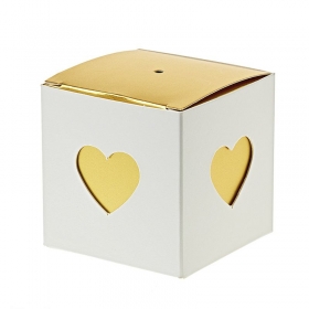 Χάρτινο κουτάκι διπλό με καρδιά 6X6X6cm - ΚΩΔ:RT097-NU