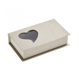 Χάρτινο εκρού κουτί με καρδιά 16.5X10X4cm - ΚΩΔ:NK390-2-NU