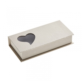 Χάρτινο εκρού κουτί με καρδιά 20.5X10X4cm - ΚΩΔ:NK390-4-NU