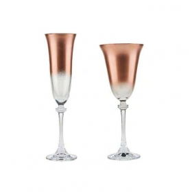 Γυάλινο ποτήρι κρασιού ή σαμπάνιας με ροζ χρυσή απόχρωση - ΚΩΔ:NB160-NU