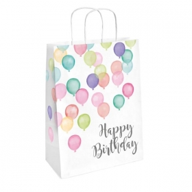 Χάρτινη τσάντα δώρου Happy Birthday με σχέδιο μπαλόνια 31.5X13.1cm - ΚΩΔ:9903714-BB