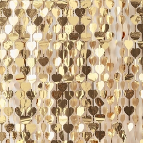 Διακοσμητική κουρτίνα backdrop με χρυσές καρδιές 250X100cm - ΚΩΔ:GO-152-BB