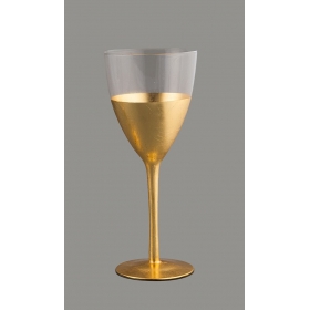 Ποτήρι κρασιού κρυστάλινο με χρυσό φινίρισμα - ΚΩΔ:CP460-VI