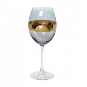 Ποτήρι κρασιού χρυσό-μωβ κολωνάτο 550ml 23.2cm - ΚΩΔ:RAB210-G