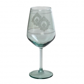 Ποτήρι κρασιού πράσινο με σχέδιο 490ml 21.7X9.1cm - ΚΩΔ:RAB608-G