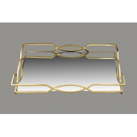 Δίσκος μεταλλικός χρυσός με καθρέφτη 45X30cm - ΚΩΔ:NA2043290-VI
