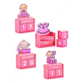 Ξύλινο ημερολόγιο ροζ 7X3.5X11cm - ΚΩΔ:208-7496-MPU