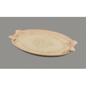 Δίσκος ροζ-ιβουάρ φλωρεντιανός με φιόγκους 52X36cm - ΚΩΔ:RR012790-VI