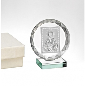 Κρυστάλλινη εικόνα Χριστός με βάση και κουτί 5.5X6.5cm - ΚΩΔ:202-84641-MPU