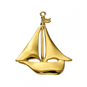 Μεταλλικό κρεμαστό καραβάκι χρυσό 7.5X9cm - ΚΩΔ:203-81752-MPU