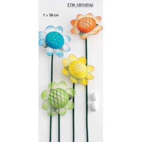Στικ υφασμάτινο λουλούδι 6 χρωμάτων 38cm - ΚΩΔ:208-896-MPU