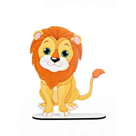 Ξύλινο λιοντάρι με βάση 23X30cm - ΚΩΔ:513-2509-MPU