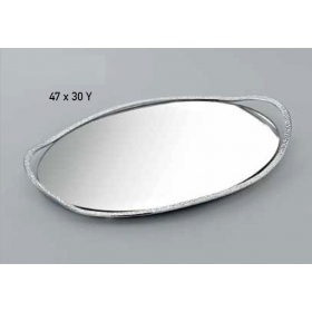 Δίσκος οβάλ επάργυρος μεταλλικός με καθρέφτη 47X30cm - ΚΩΔ:144-632-MPU