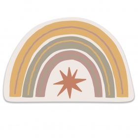 Διακοσμητική ξύλινη φιγούρα ουράνιο τόξο boho με αστέρι 70cm - ΚΩΔ:D19W70-77-BB