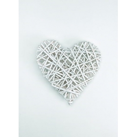 Κρεμαστή λευκή καρδιά μπαμπού 30X30cm - ΚΩΔ:408-8078-MPU