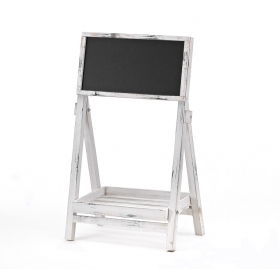 Ξύλινο σταντ λευκό μαυροπίνακας 23X40X70cm - ΚΩΔ:408-8574-MPU