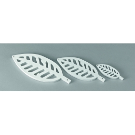 Ξύλινα διακοσμητικά λευκά φύλλα - σετ 3 τεμαχίων - ΚΩΔ:408-9350-MPU