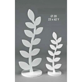 Ξύλινο λευκο διακοσμητικό λουλούδι με βάση - σετ 2 τεμαχίων - ΚΩΔ:408-9359-MPU