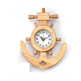 Ξύλινο διακοσμητικό ρολόι άγκυρα 19X25cm - ΚΩΔ:408-9609-MPU