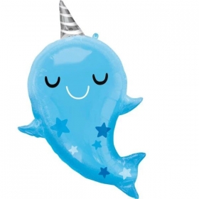 Μπαλόνι foil 76X66cm γαλάζια φάλαινα μονόκερος - ΚΩΔ:41551-BB