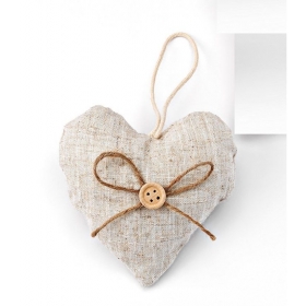 Υφασμάτινη κρεμαστή καρδιά με κουμπί 10X10cm - ΚΩΔ:205-7301-MPU