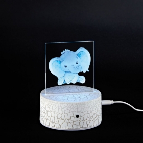 Plexiglass εκτυπωμένο με ελεφαντάκι σε LED βάση - ΚΩΔ:M11641-AD