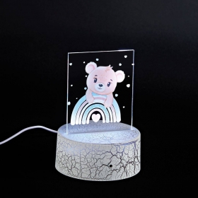 Plexiglass εκτυπωμένο με αρκουδάκι-ουράνιο τόξο σε LED βάση - ΚΩΔ:M11634-AD