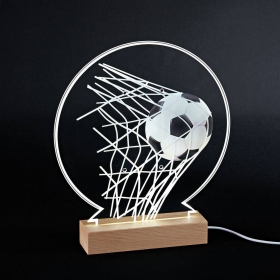 Plexiglass εκτυπωμένο με μπάλα ποδοσφαίρου σε LED ξύλινη βάση - ΚΩΔ:M12020-AD