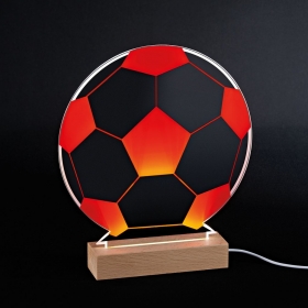 Plexiglass εκτυπωμένο με μπάλα ποδοσφαίρου σε LED ξύλινη βάση - ΚΩΔ:M12016-AD