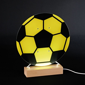 Plexiglass εκτυπωμένο με μπάλα ποδοσφαίρου σε LED ξύλινη βάση - ΚΩΔ:M12018-AD