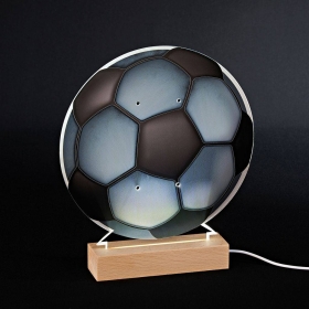Plexiglass εκτυπωμένο με μπάλα ποδοσφαίρου σε LED ξύλινη βάση - ΚΩΔ:M12019-AD