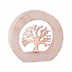 Κεραμικός ροζ χρυσός κύκλος με plexiglass δέντρο ζωής - ΚΩΔ:M11694-AD