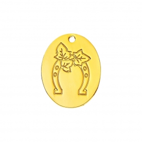 Μεταλλικό χρυσό οβάλ κρεμαστό με πέταλο 3.5X2.5cm - ΚΩΔ:M11343-AD