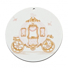 Ξύλινος κρεμαστός κύκλος με άμαξα 5cm - ΚΩΔ:M11539-AD