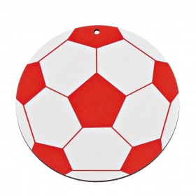 Ξύλινη κρεμαστή κόκκινη μπάλα ποδοσφαίρου 10cm - ΚΩΔ:M11564-AD