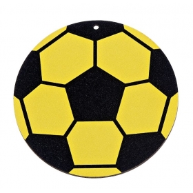 Ξύλινη κρεμαστή κίτρινη μπάλα ποδοσφαίρου 5cm - ΚΩΔ:M11567-AD