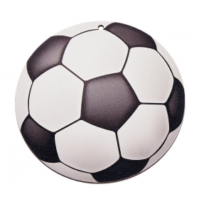 Ξύλινη κρεμαστή ασπρόμαυρη μπάλα ποδοσφαίρου 10cm - ΚΩΔ:M11570-AD