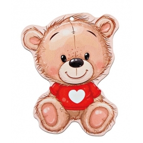 Ξύλινο κρεμαστό αρκουδάκι με καρδιά 4X5cm - ΚΩΔ:M11592-AD