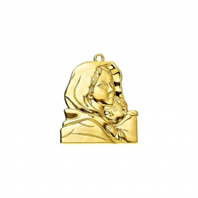 Μεταλλικό χρυσό διακοσμητικό Παναγία-Χριστός 6X7.5cm - ΚΩΔ:M11492XR-AD