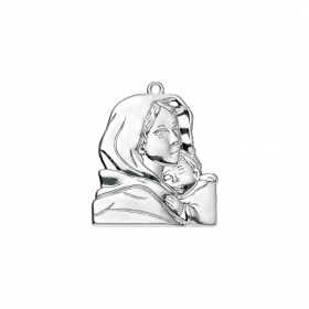 Μεταλλικό ασημί διακοσμητικό Παναγία-Χριστός 3.5X4cm - ΚΩΔ:M11491AS-AD