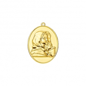 Μεταλλικό χρυσό διακοσμητικό Παναγία-Χριστός 5X7.5cm - ΚΩΔ:M11490XR-AD