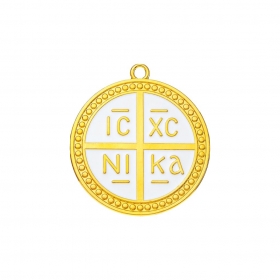 Μεταλλικό χρυσό κωνσταντινάτο 7X7.5cm - ΚΩΔ:M11486-AD