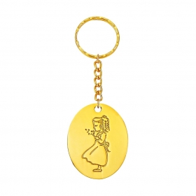 Μεταλλικό χρυσό μπρελόκ με κοριτσάκι - ΚΩΔ:M11341MP-AD